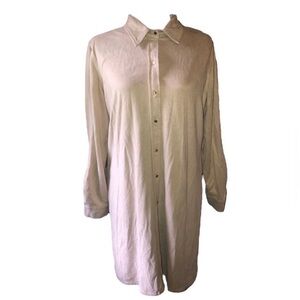SOLITAIRE Dress Long Sleeve Suede Button Up Midi Cardigan Dress Size M